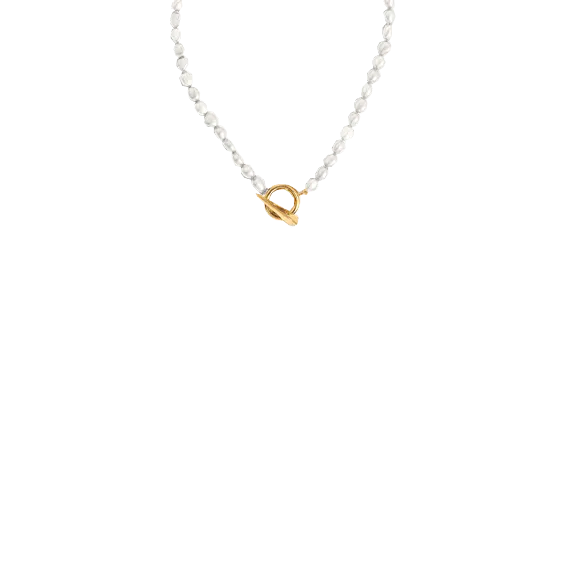 Baroque Pearl Claw T-Bar Necklace | 18ct Gold Vermeil/Pearl