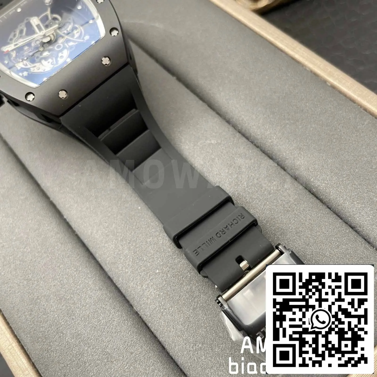 BBR Factory [V3] RICHARD MILLE  RM055 RM-055 Black Ceramic Case Black Rubber Strap