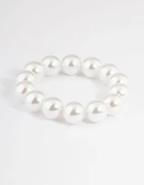 Bead Large Pearly Stretch Bracelet