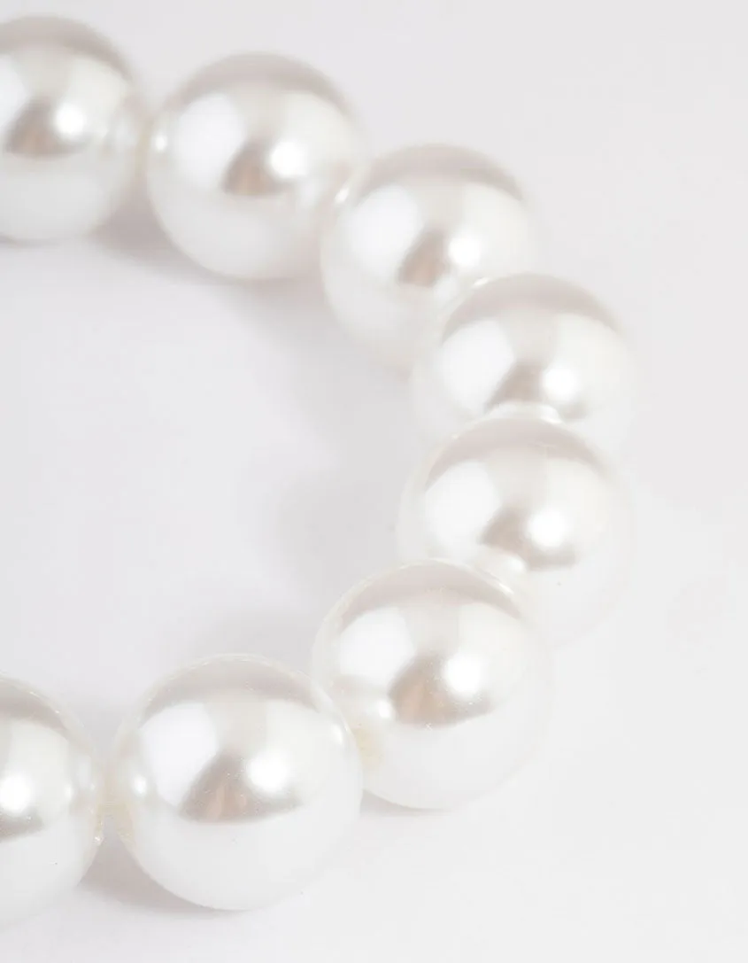 Bead Large Pearly Stretch Bracelet