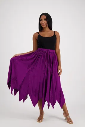 Beautiful Embroidered Skirt with Zig Zag Hem! 5 Colors!