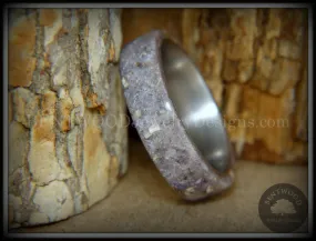 Bentwood Ring - Remembrance Cremation Ashes and Charoite on Titanium Core