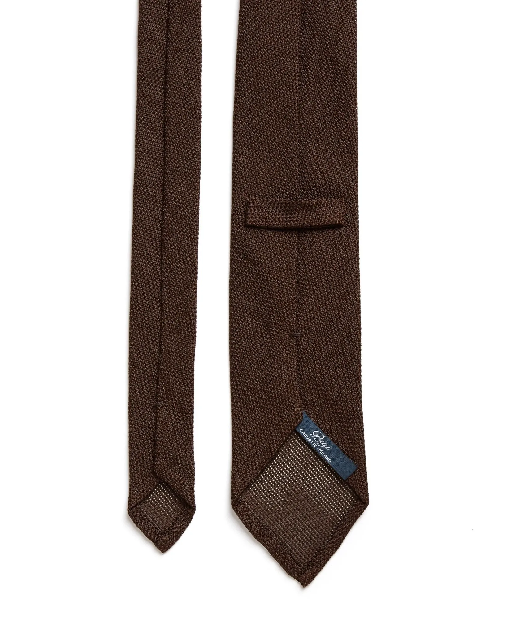 Bigi Fine Silk Grenadine Tie: Brown