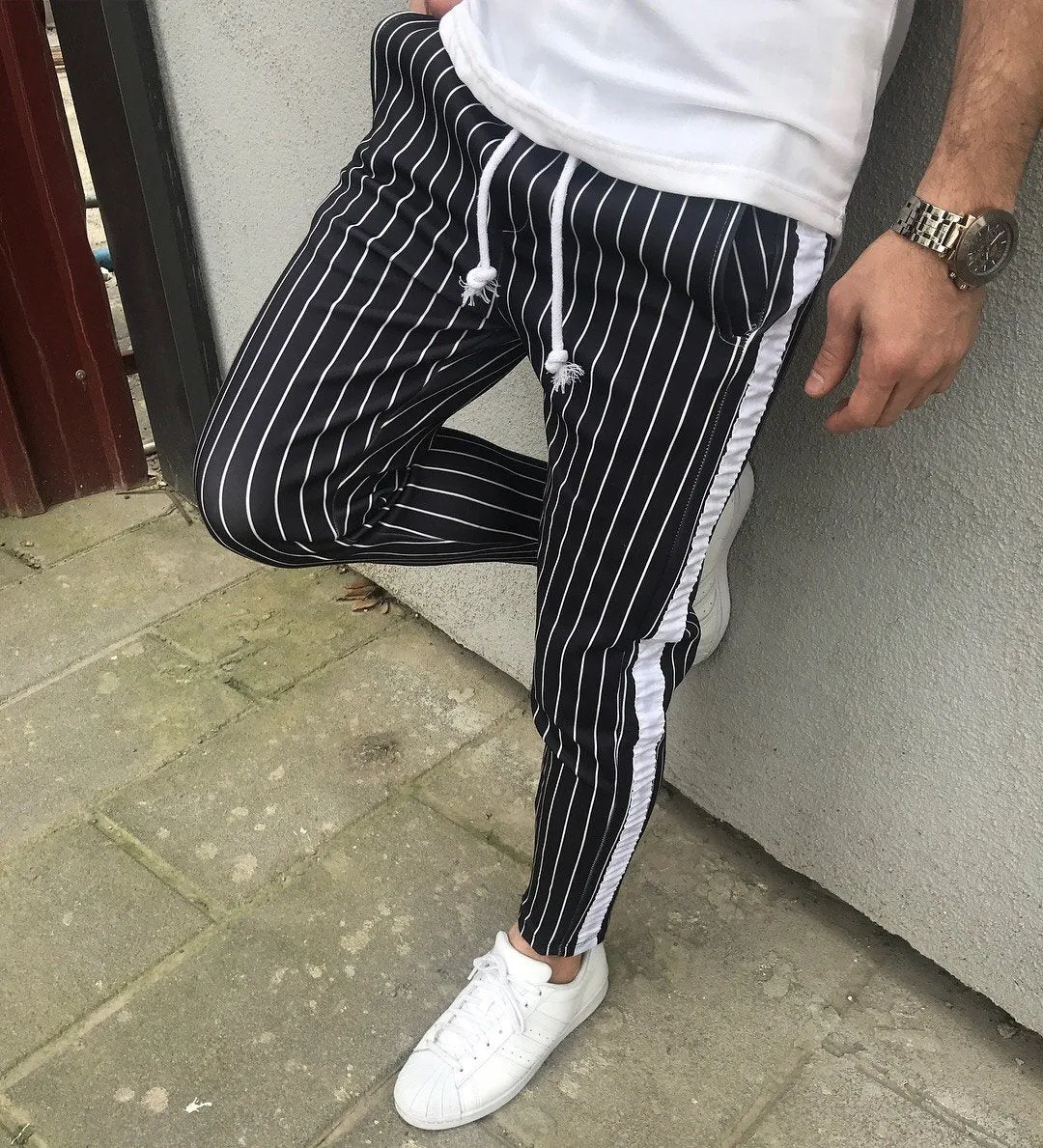 Black Striped Jogger Pant HB1 Streetwear Jogger Pants