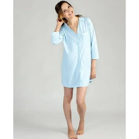 Blue Scattered Dot Boyfriend Sleepshirt