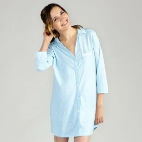 Blue Scattered Dot Boyfriend Sleepshirt