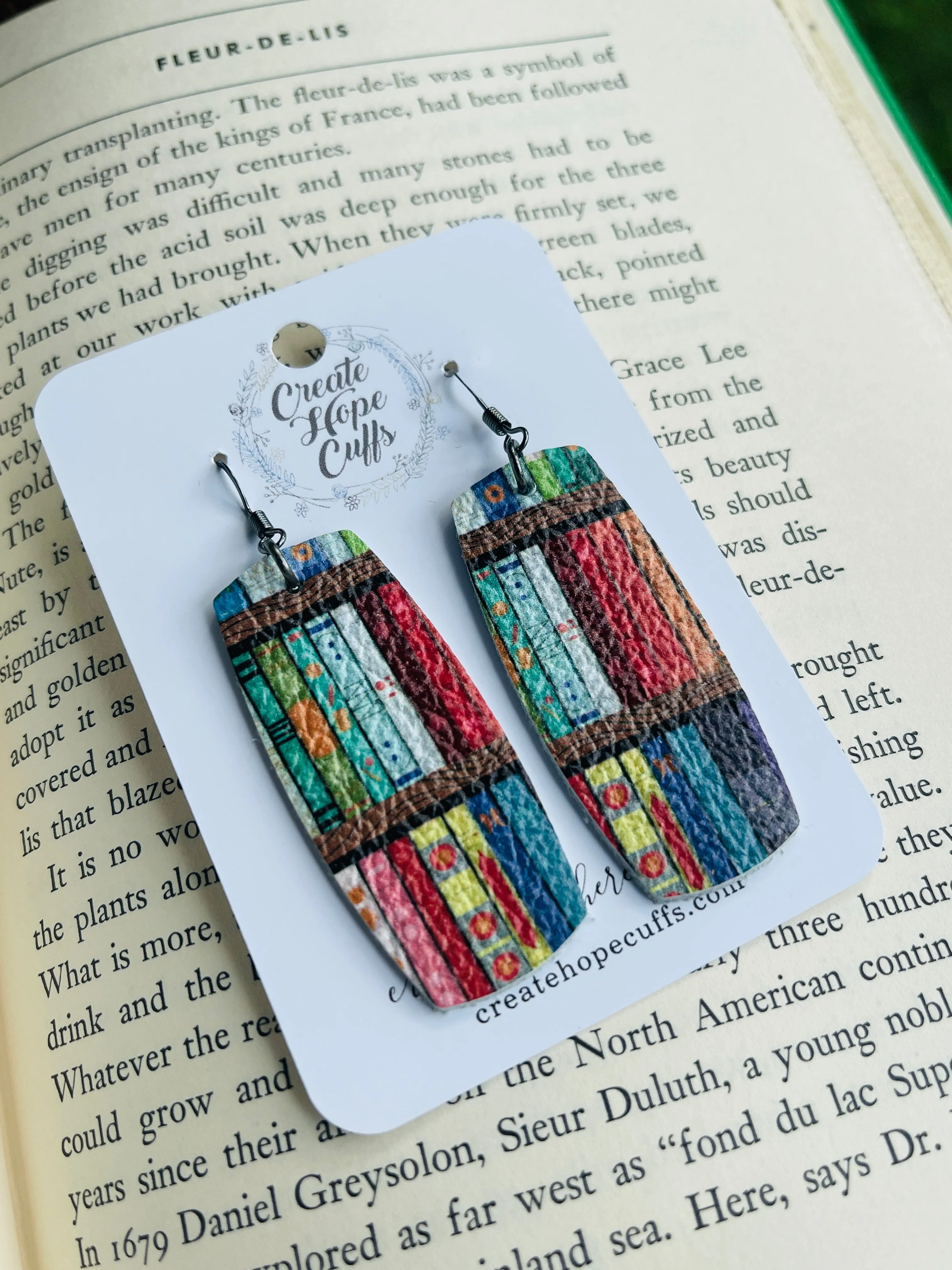 Book Lovers | Leather Earrings | Hypoallergenic | Women