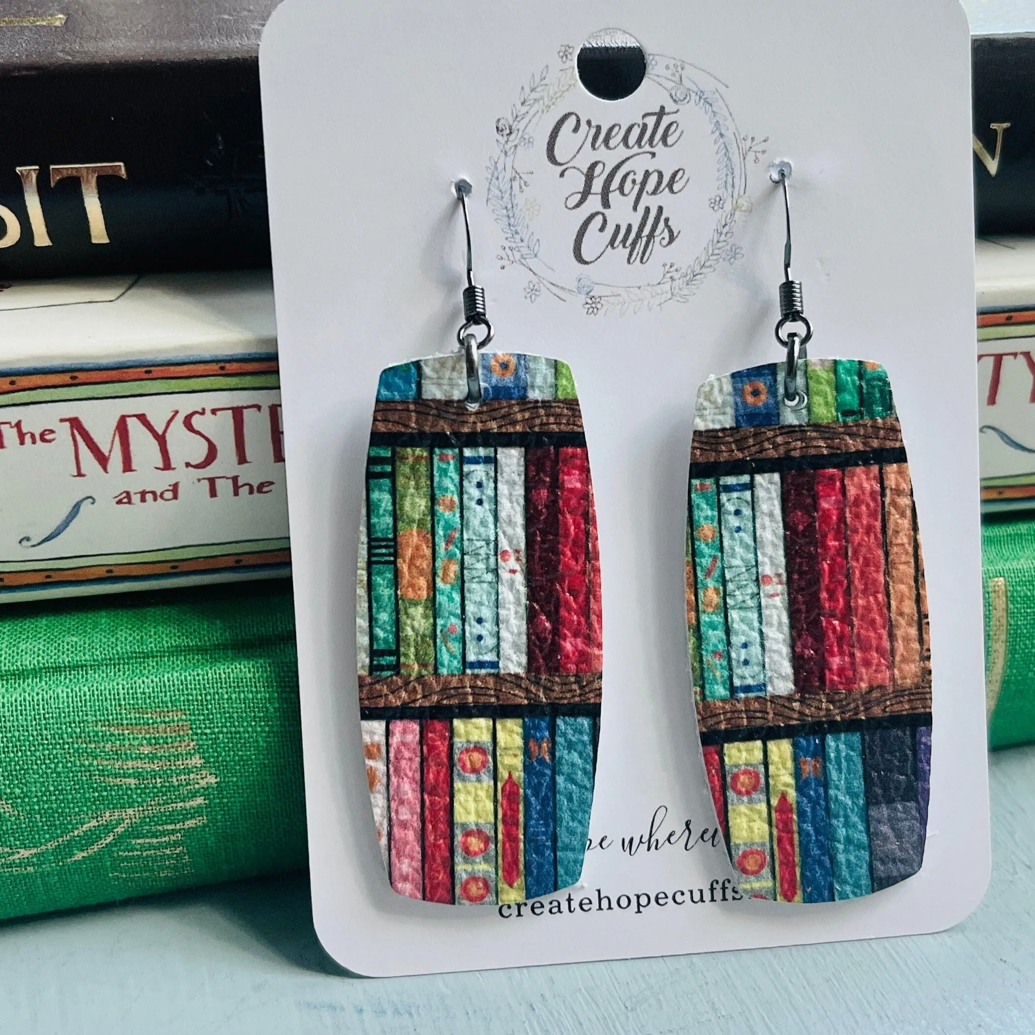 Book Lovers | Leather Earrings | Hypoallergenic | Women