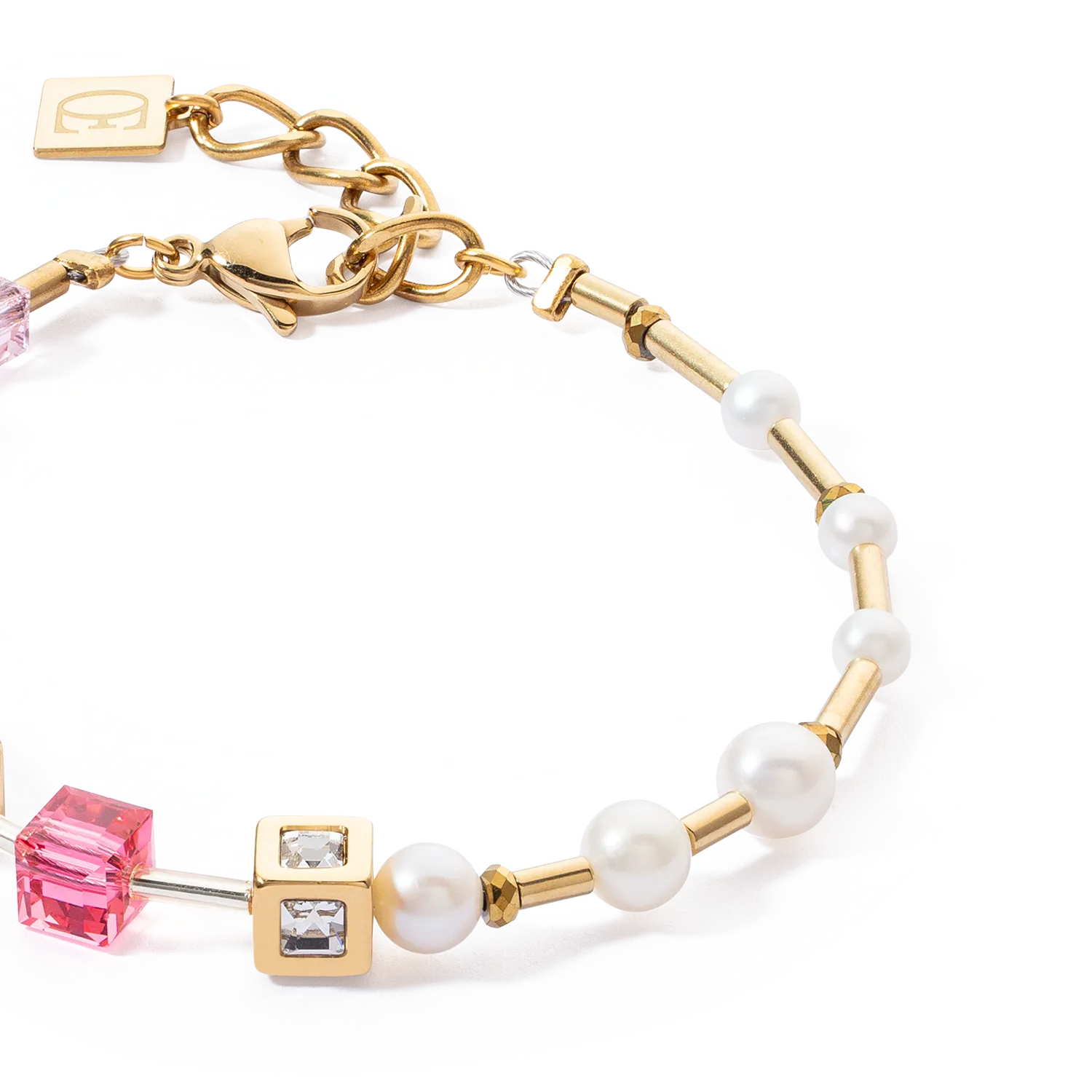 Bracelet GeoCUBE® Fusion Precious Pearl Mix gold-pink