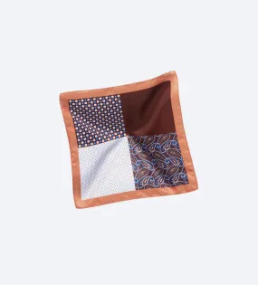 Brown-White Paisley Pocket Square