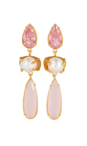 Christie Nicolaides Giuseppina Earrings - Pale Pink Bridal