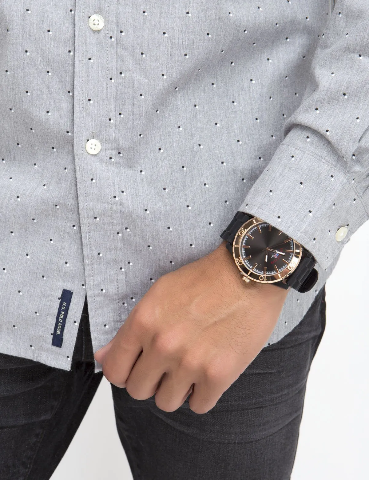 CLASSIC FIT HEATHER DOT SHIRT IN POPLIN