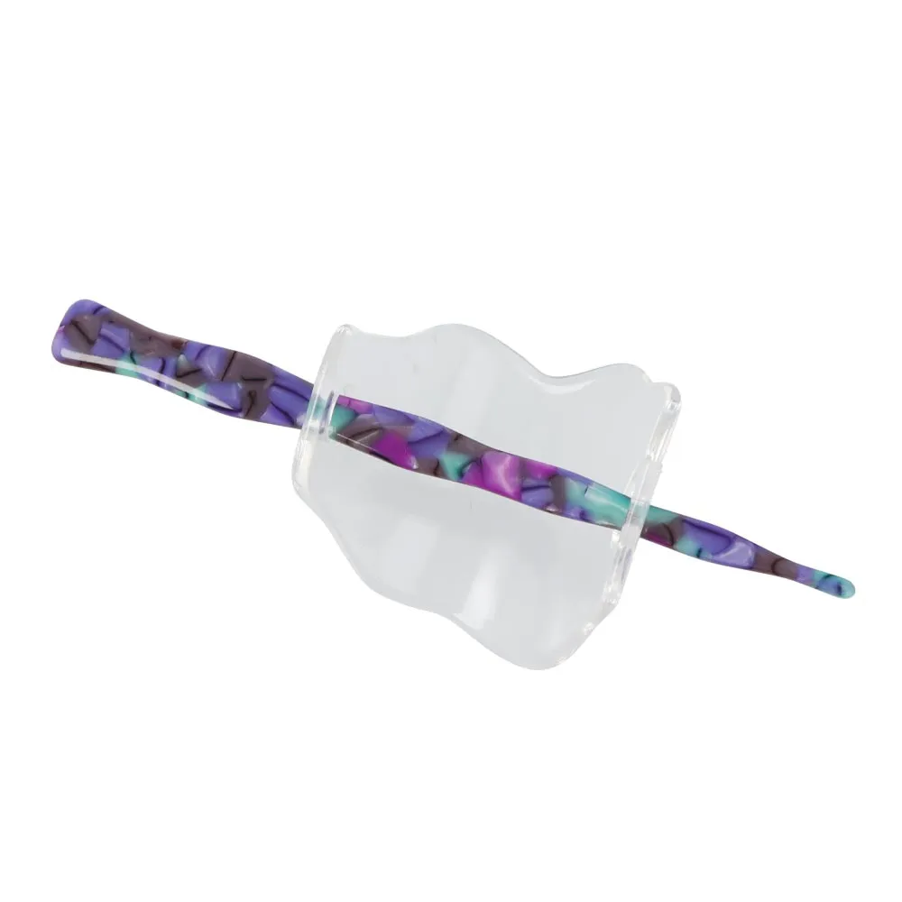 Clear Marble Stick Barrette Hair Majeste