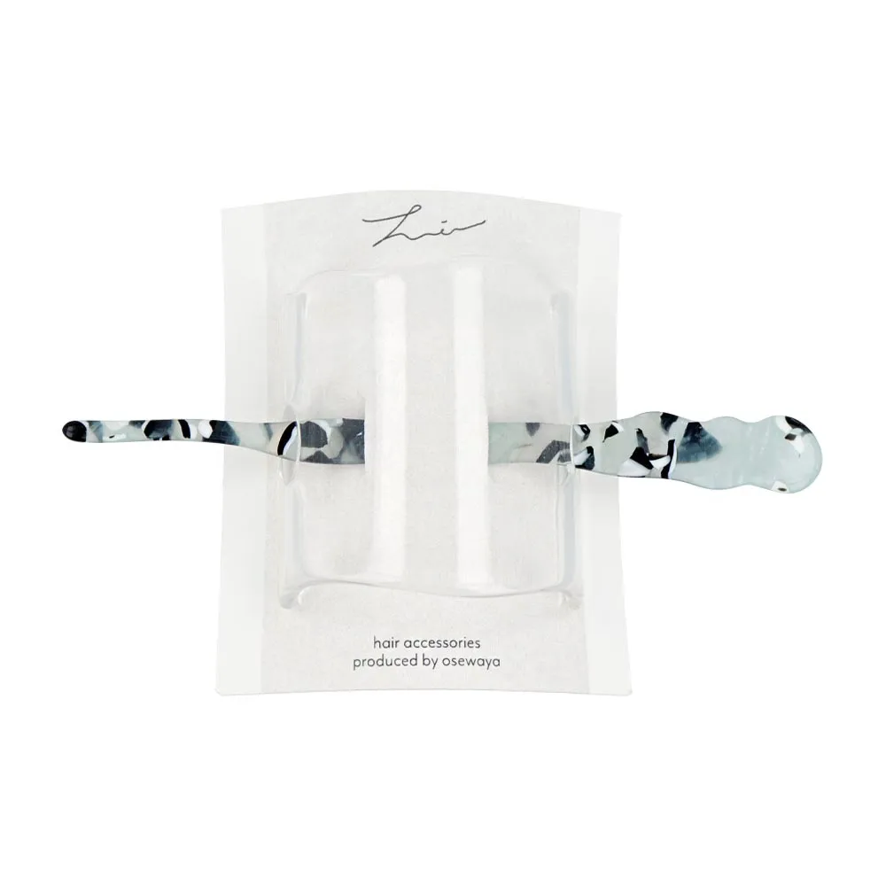 Clear Marble Stick Barrette Hair Majeste