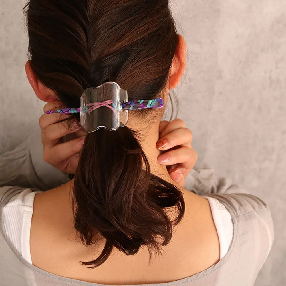 Clear Marble Stick Barrette Hair Majeste