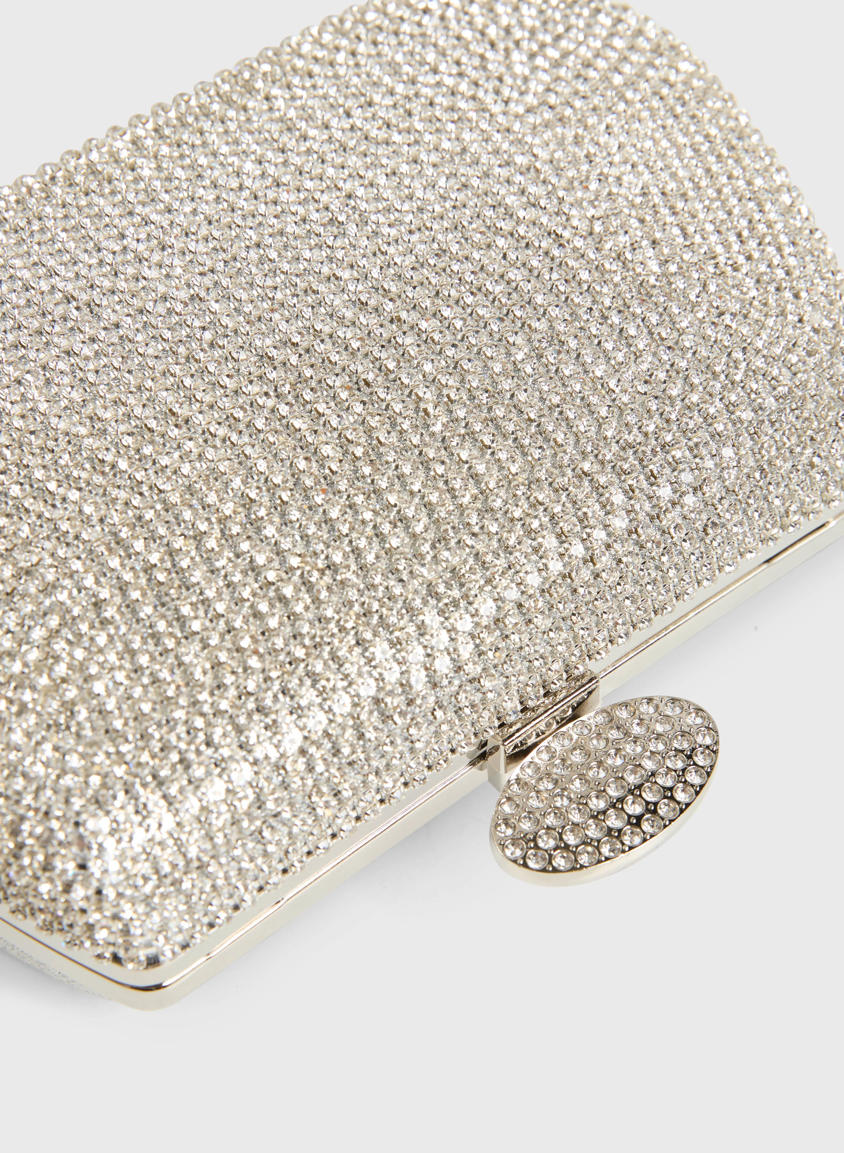 Crystal Embellished Box Clutch