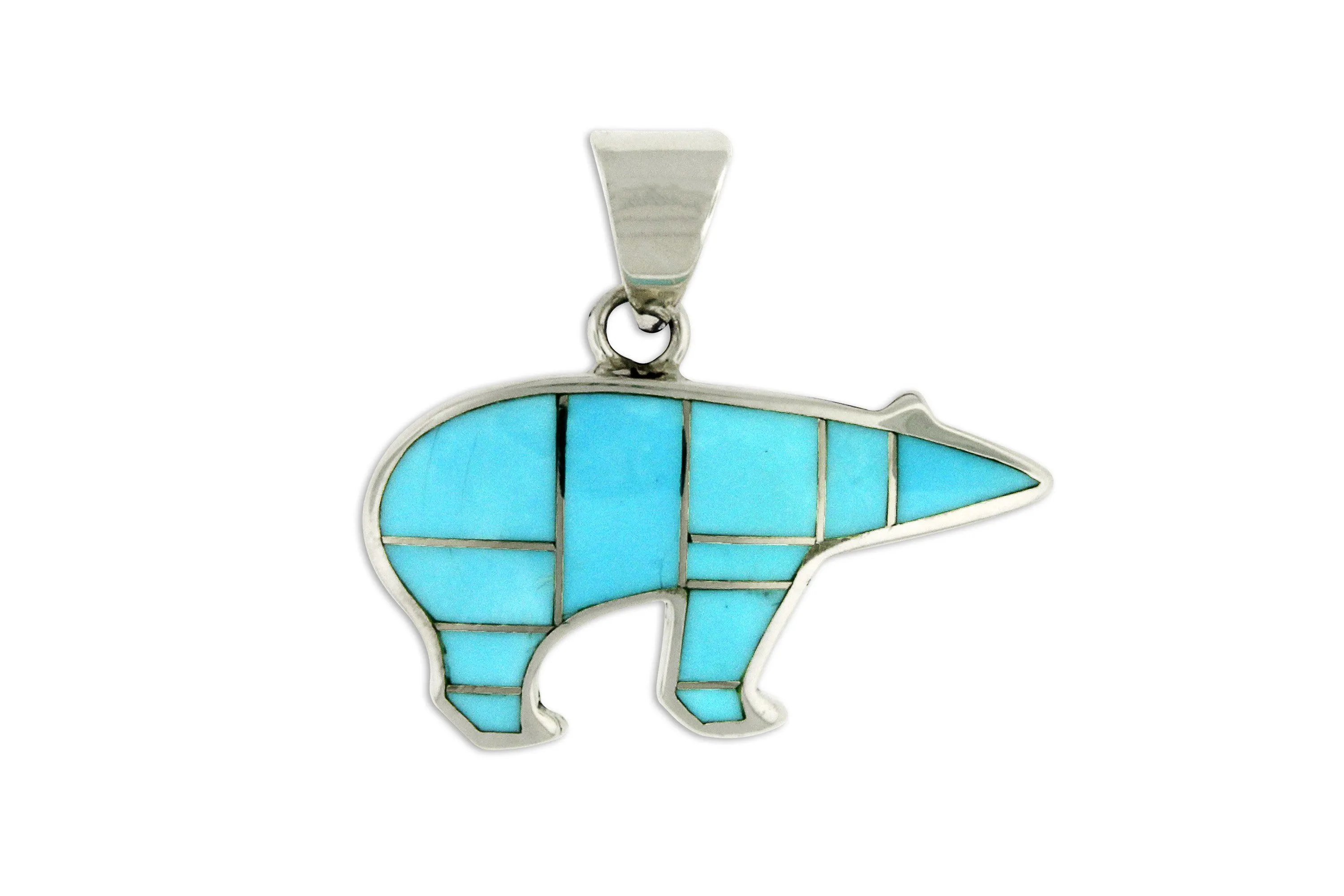 David Rosales Turquoise Bear Pendant