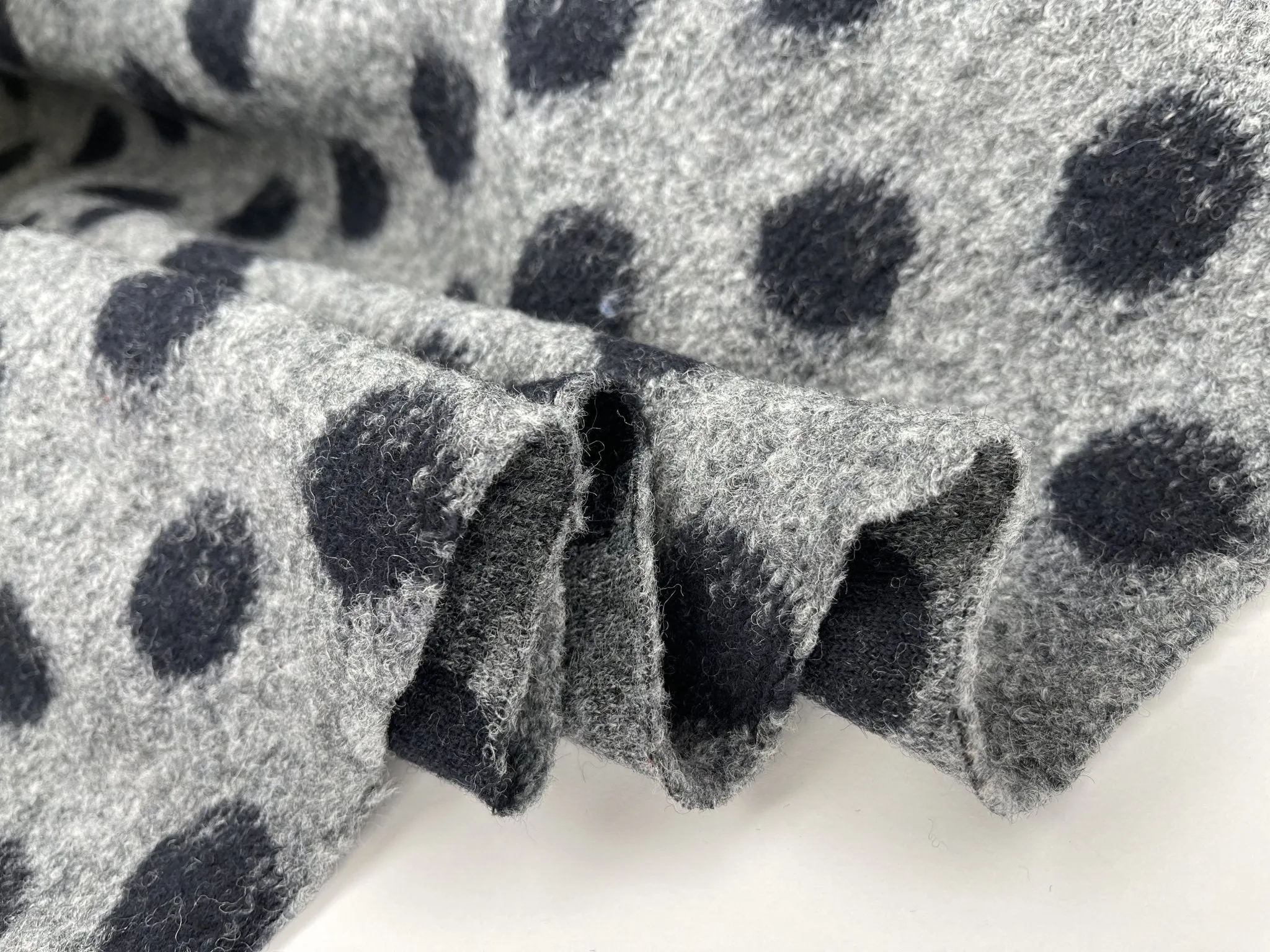 Designer Printed Polka Dots Wool Fabric