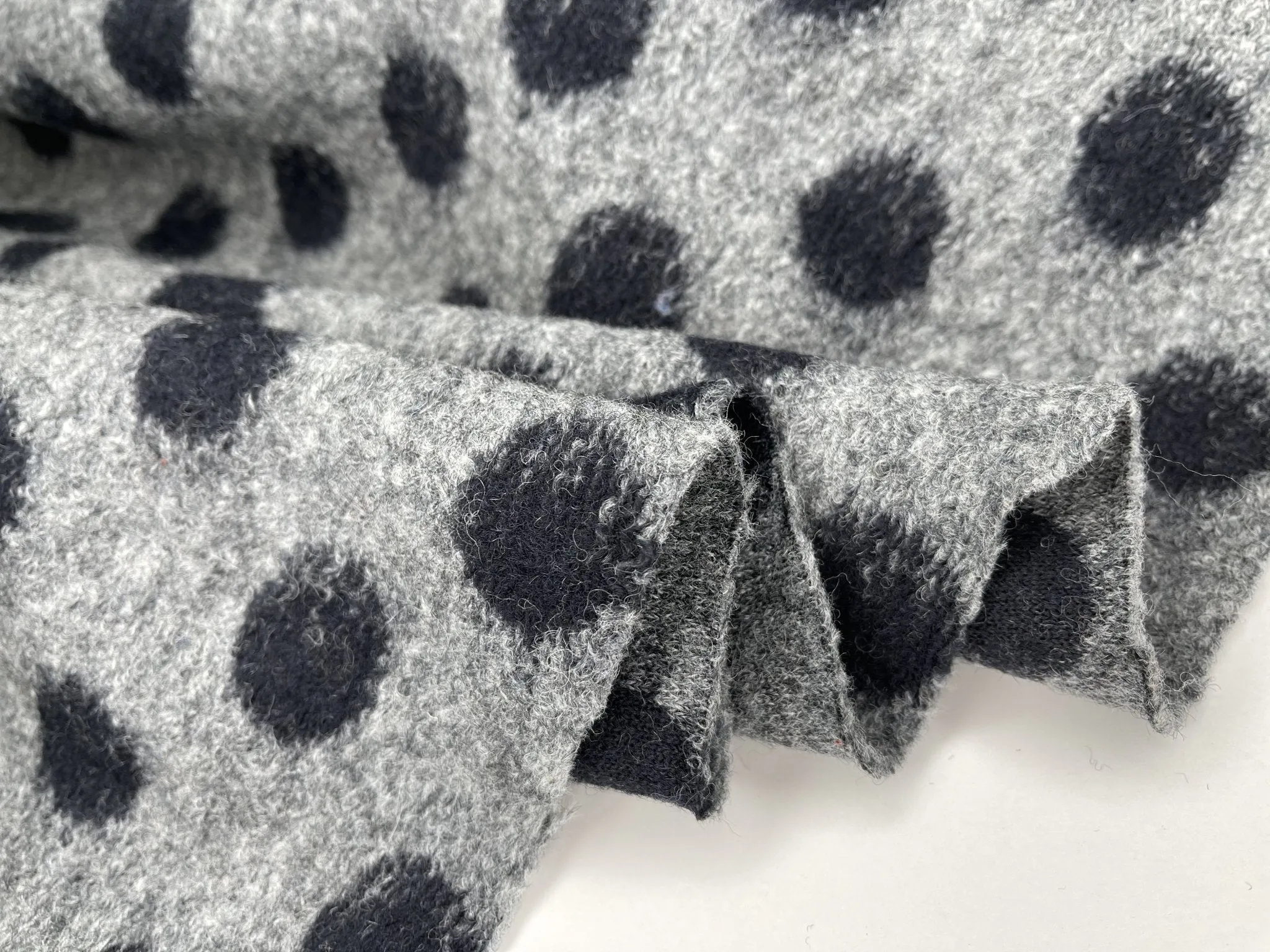 Designer Printed Polka Dots Wool Fabric