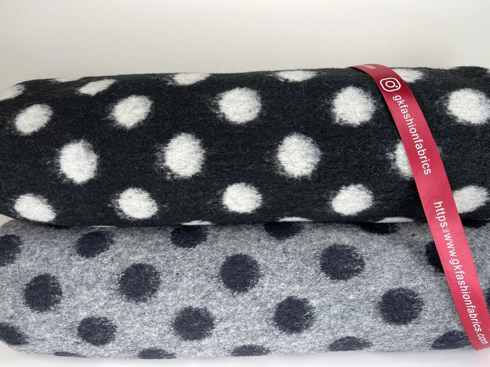 Designer Printed Polka Dots Wool Fabric