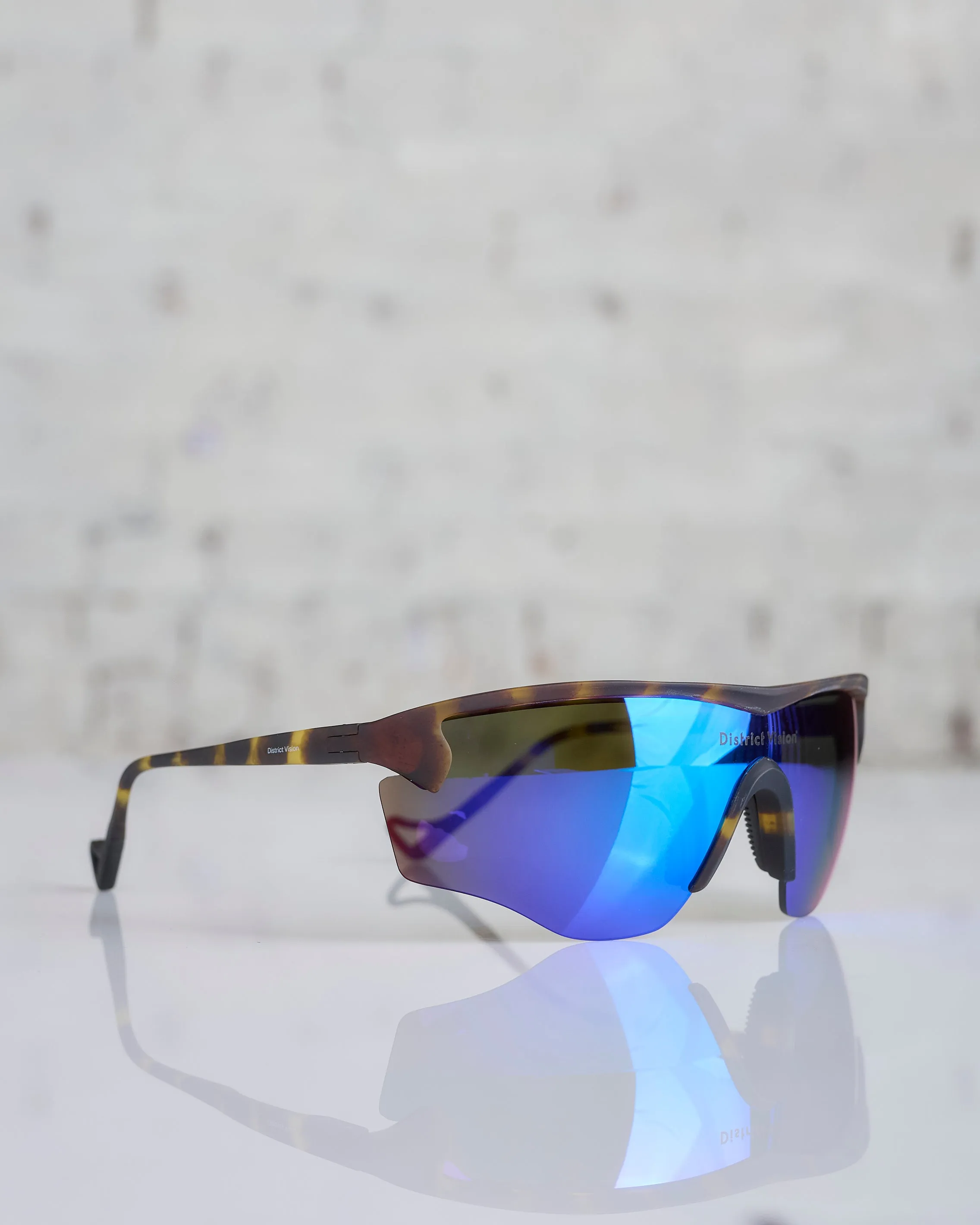 District Vision Junya Racer Sunglass Tortoise D  Blue Mirror