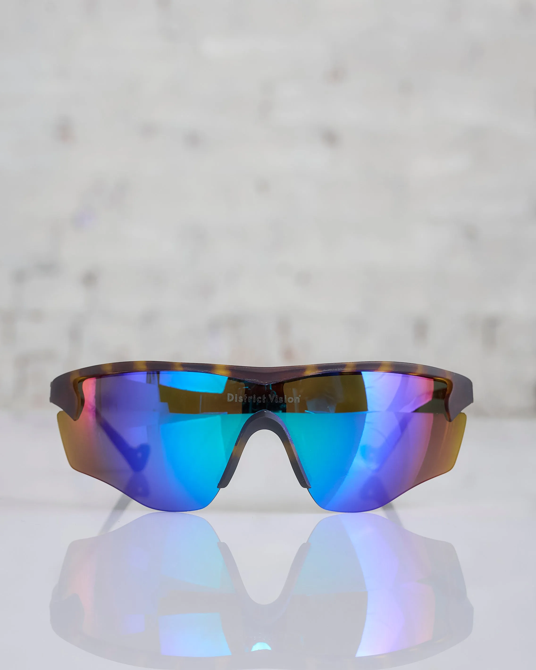 District Vision Junya Racer Sunglass Tortoise D  Blue Mirror