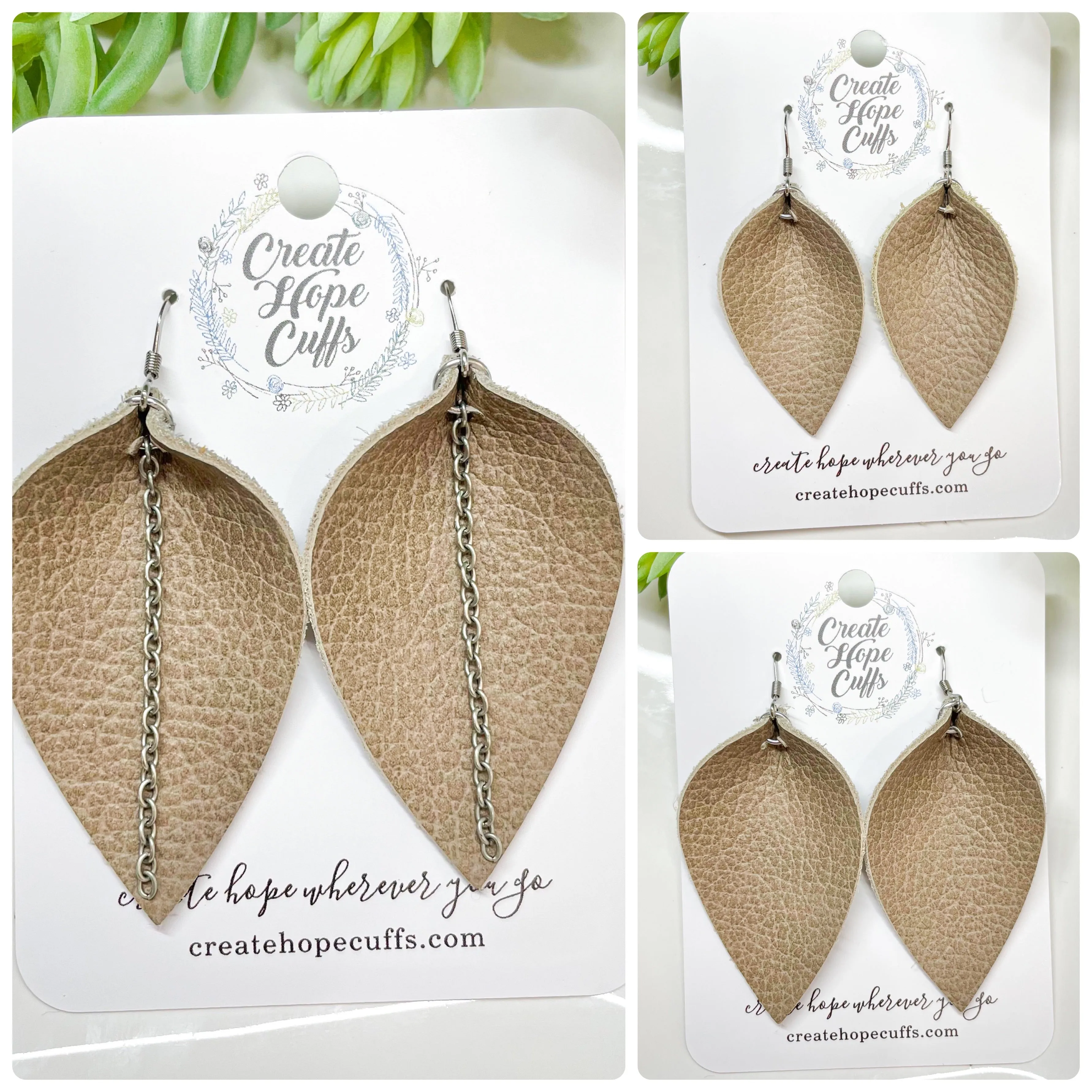 Dope Taupe Brown Leather Earrings | 3 Options | Hypoallergenic | Women | CLEARANCE