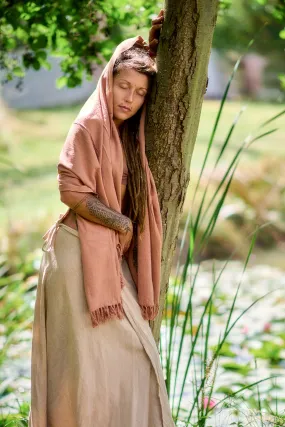 Earthy Raw Silk Shawl ๑⋙ Handwoven ⋘⋙