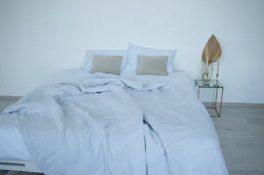 Extra thin Hemp Linen blanket white summer quilt with organic hemp fiber in soft washed linen fabric custom made blanket