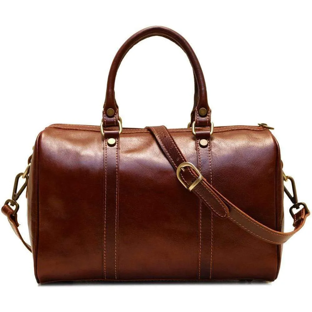 Floto Leather Boston Satchel Bag