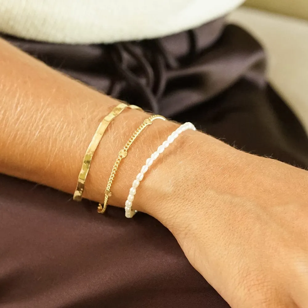 Freshwater Seed Pearl Bracelet 18ct Gold Plate