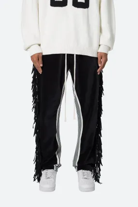 Fringe Velour Sweatpants - Black