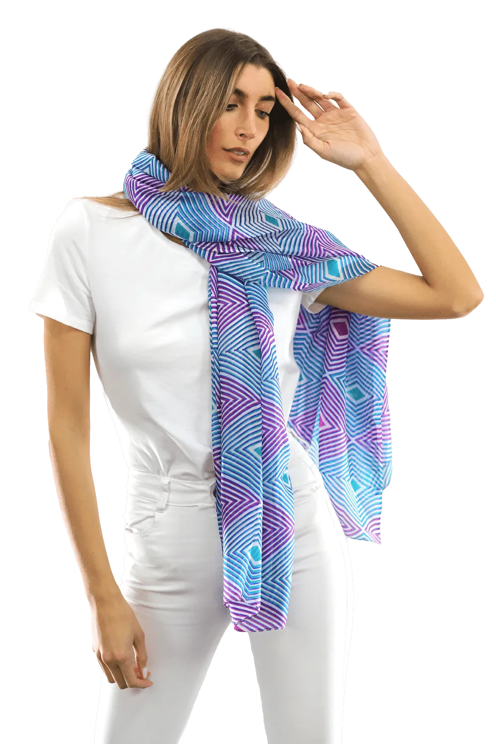 Geometric Diamond Silk Scarf