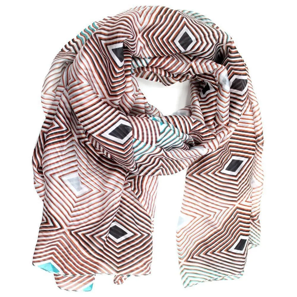 Geometric Diamond Silk Scarf