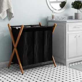 Giguisy Black Metal/Fabric Laundry Sorter