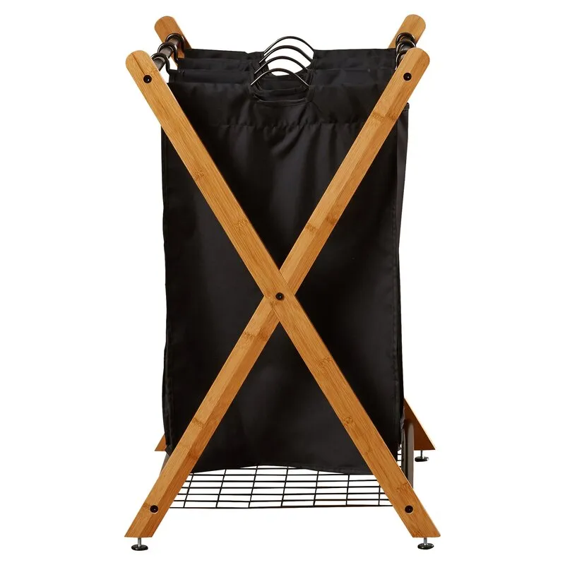 Giguisy Black Metal/Fabric Laundry Sorter