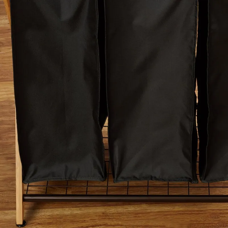 Giguisy Black Metal/Fabric Laundry Sorter