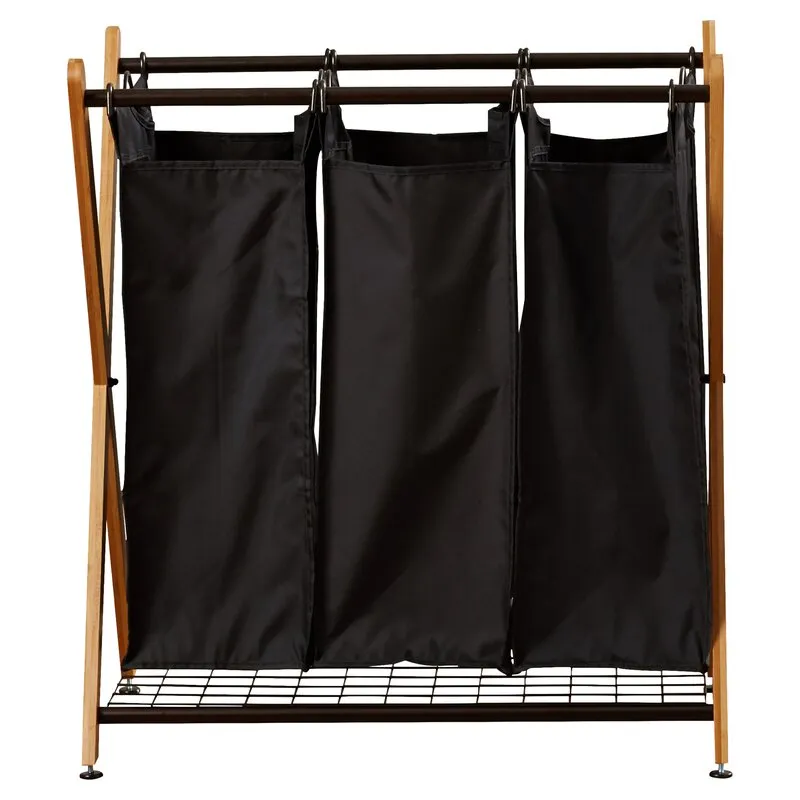 Giguisy Black Metal/Fabric Laundry Sorter