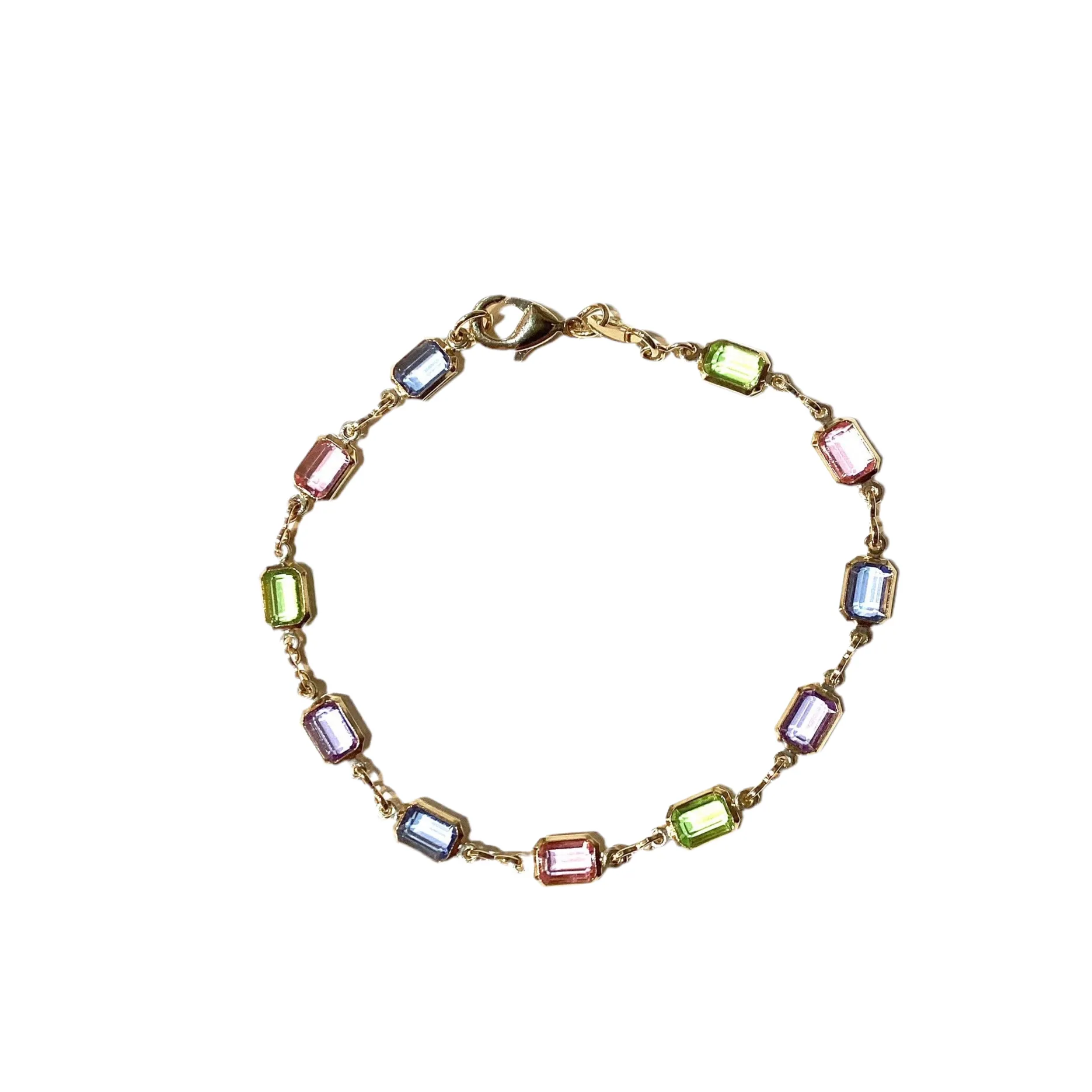 Gold Filled Rainbow Rectangle Bracelet