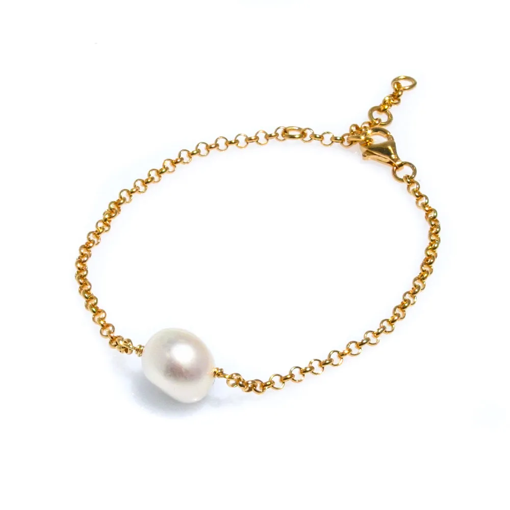 Gold Keshi Pearl Bracelet