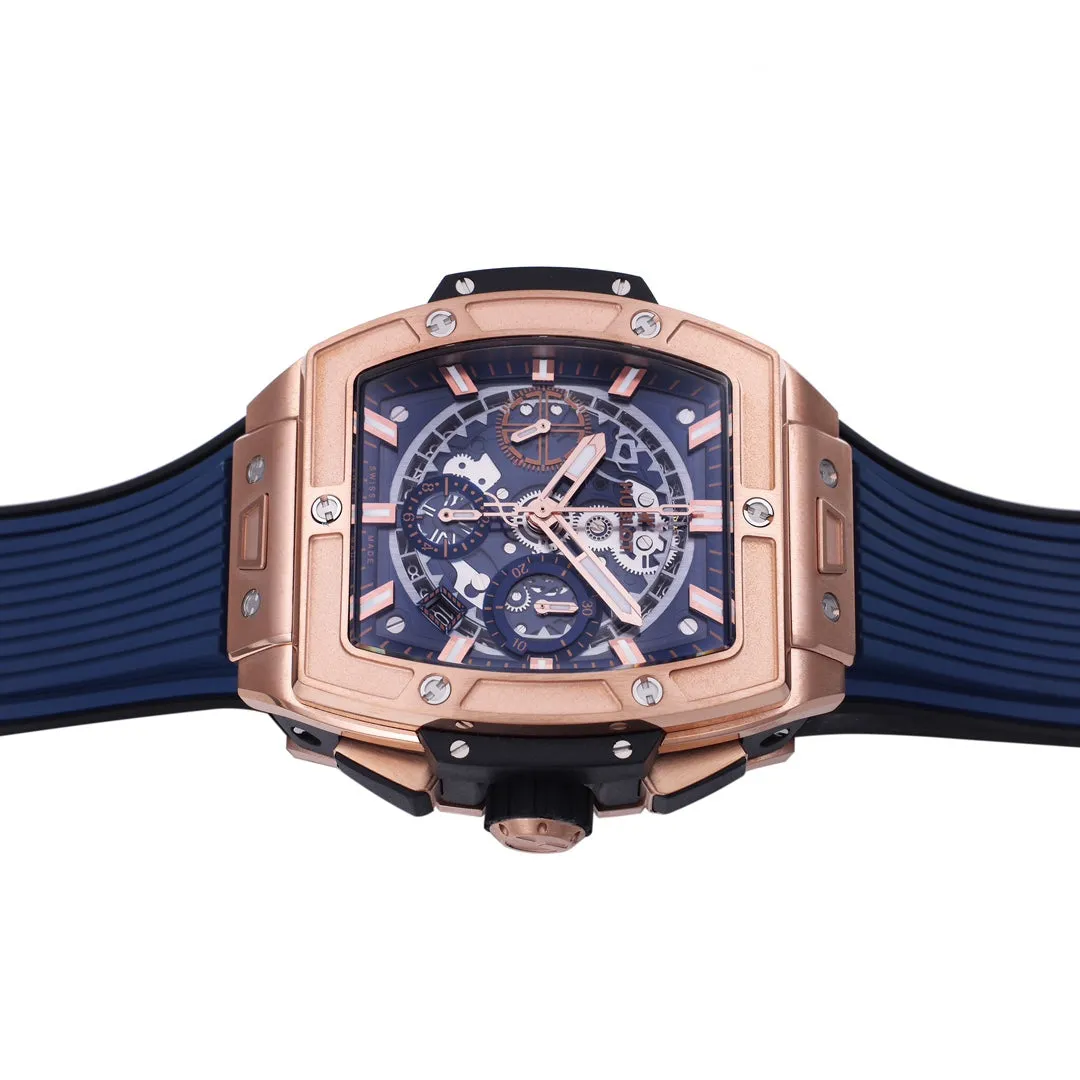 Hublot Big Bang Titanium 642.OX.7180.RX 1:1 Best Editon BBF Factory Rose Gold Blue Rubber Strap