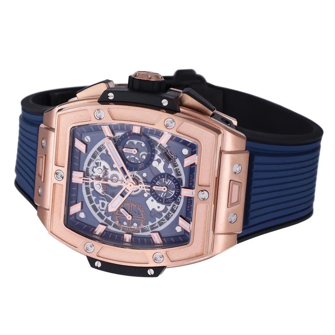 Hublot Big Bang Titanium 642.OX.7180.RX 1:1 Best Editon BBF Factory Rose Gold Blue Rubber Strap