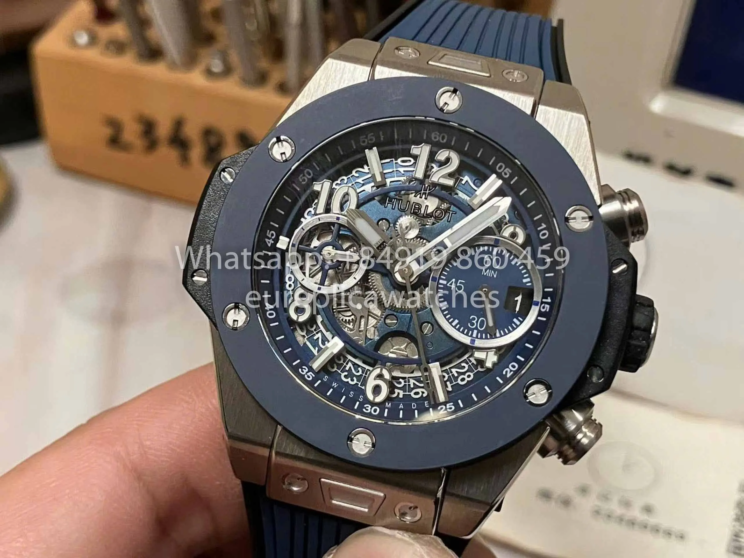 Hublot Big Bang Unico Titanium 441.NL.5171.RX 1:1 Best Edition BBF Factory Blue Strap Ceramic Bezel