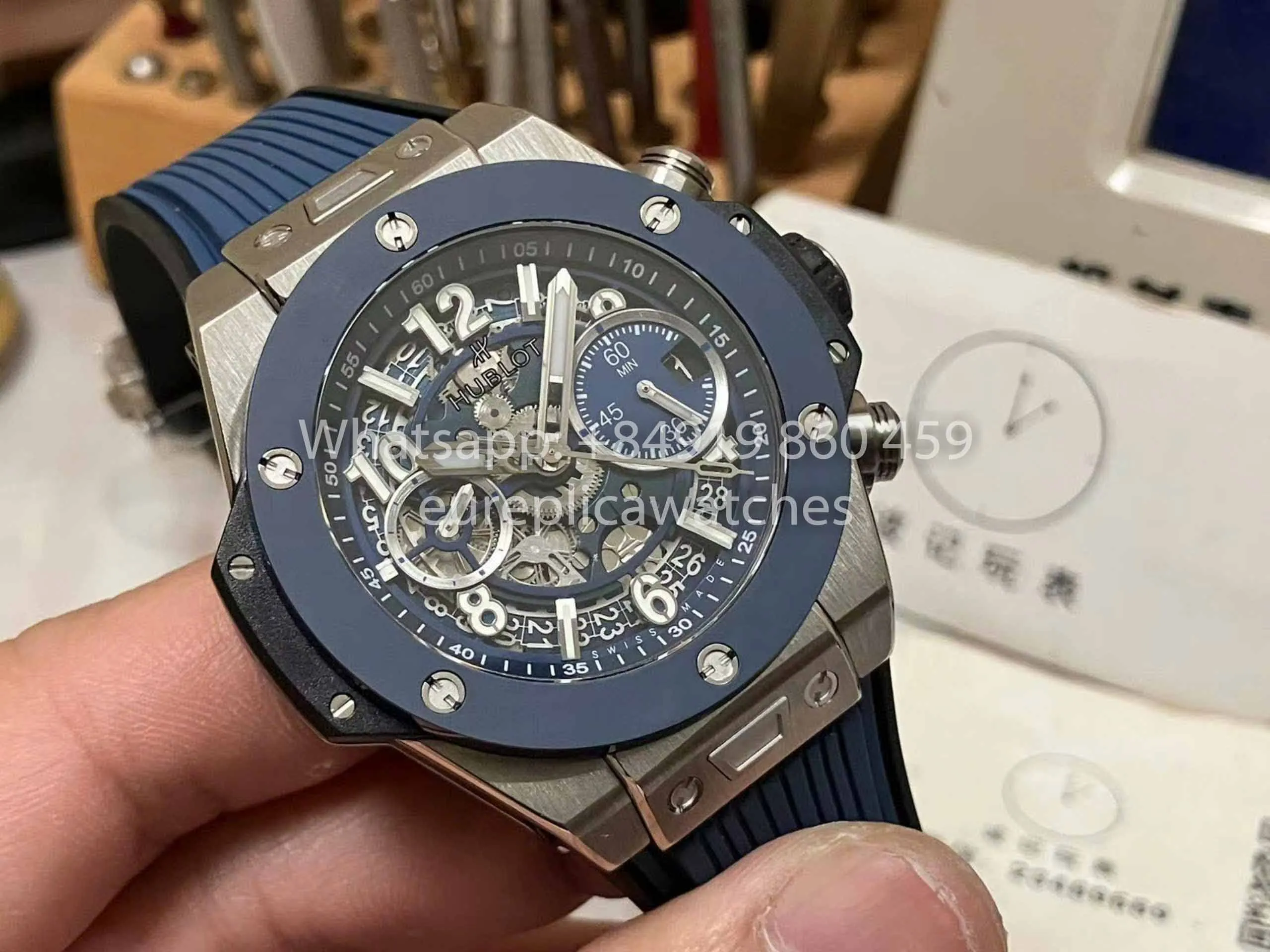 Hublot Big Bang Unico Titanium 441.NL.5171.RX 1:1 Best Edition BBF Factory Blue Strap Ceramic Bezel