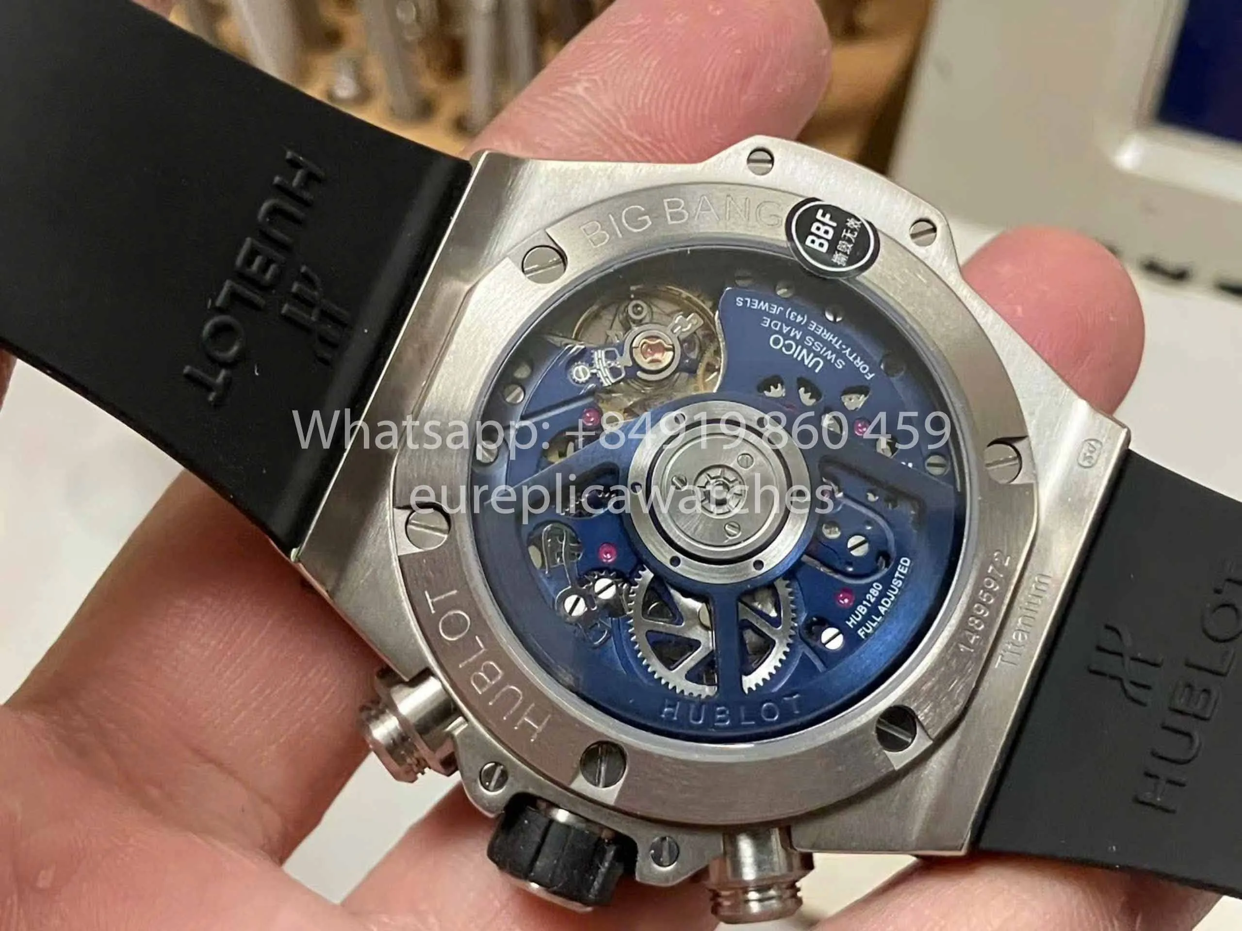 Hublot Big Bang Unico Titanium 441.NL.5171.RX 1:1 Best Edition BBF Factory Blue Strap Ceramic Bezel