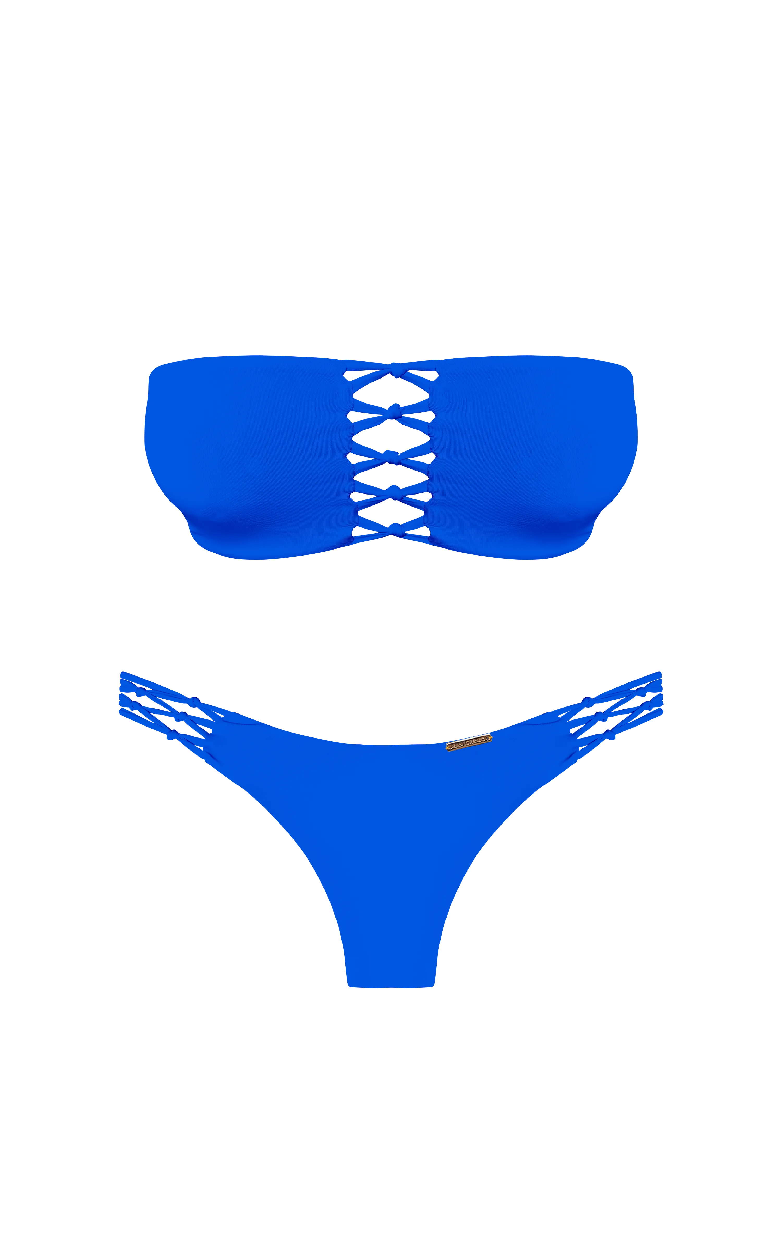 Island Palms Sapphire Braided Bandeau Bikini Top