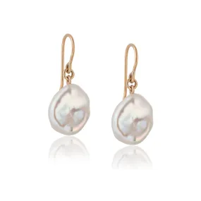 Keshi Pearl Earring, 9kt Yellow Gold