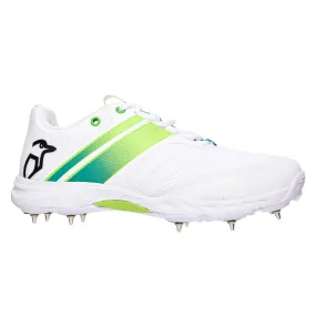 Kookaburra Pro 2.0 Spike Cricket Shoe, White/Lime