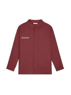 Mens DNA Linen Collared Long Sleeve Shirt—garnet red