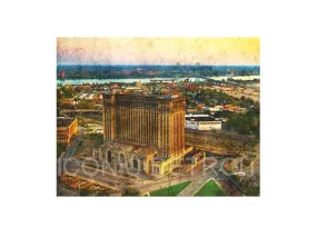 Michigan Central Station Aerial Luster or Canvas Print $35 - $430